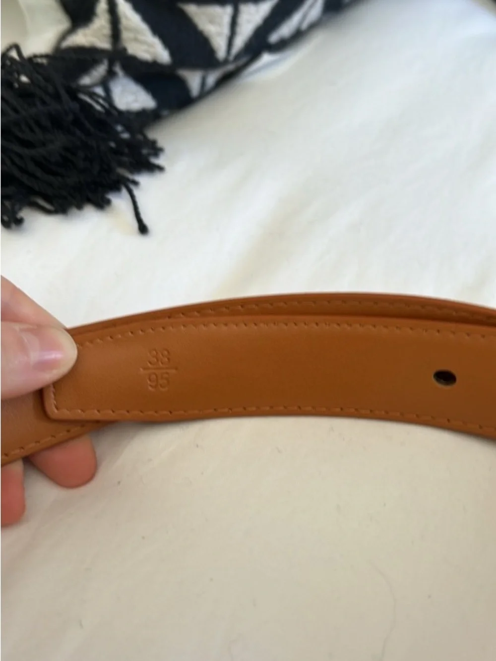 Tan Logo Belt with Gold Hardware - Picture 2 of 3